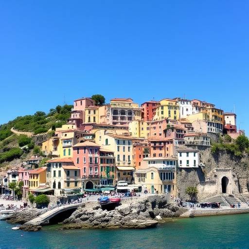 The colorful houses of the Cinque Terre coastline