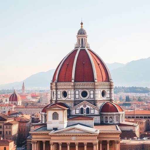 The Duomo in Florence, with its iconic red dome, towering over the city